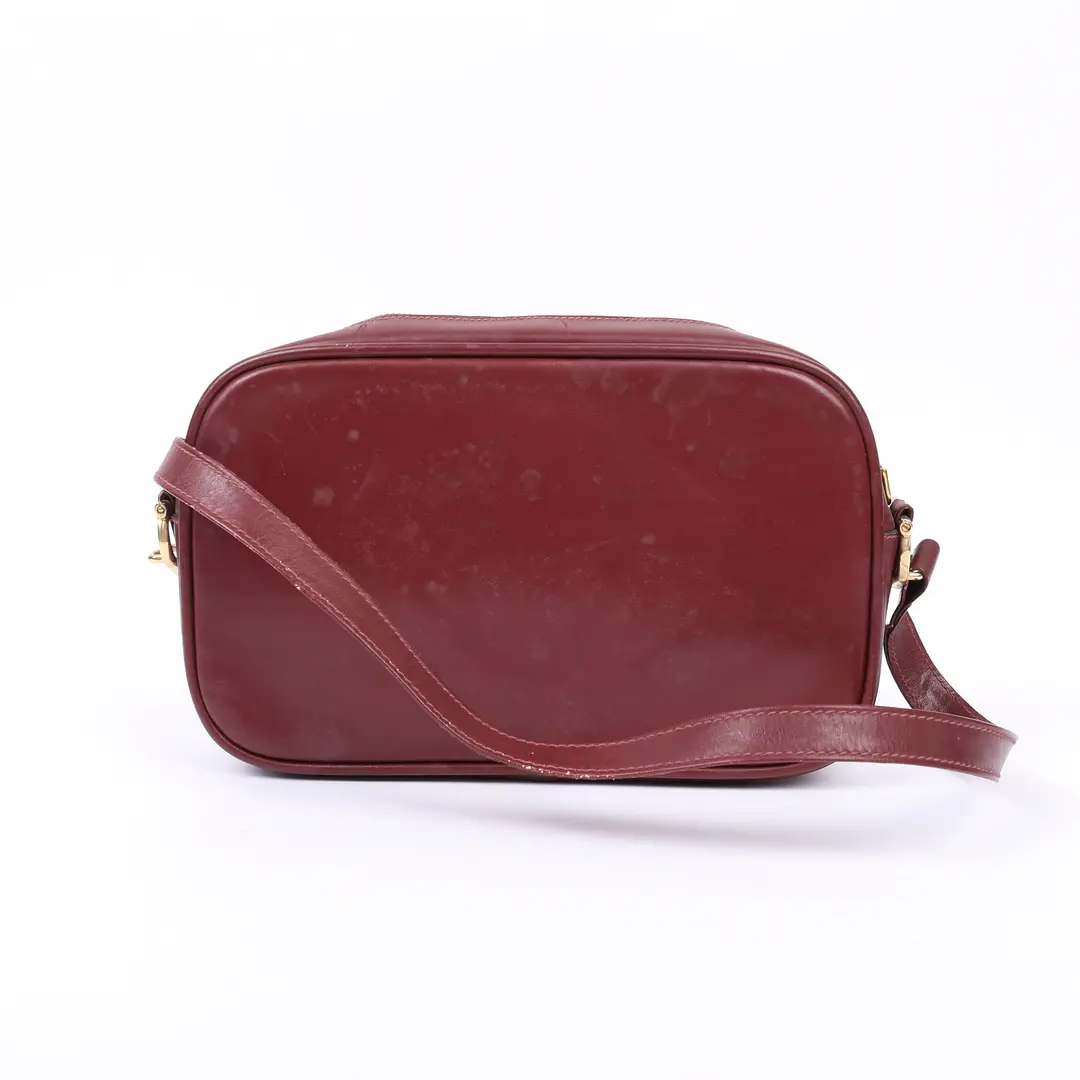 Cartier Must de Cartier Burgundy Leather Shoulder Bag