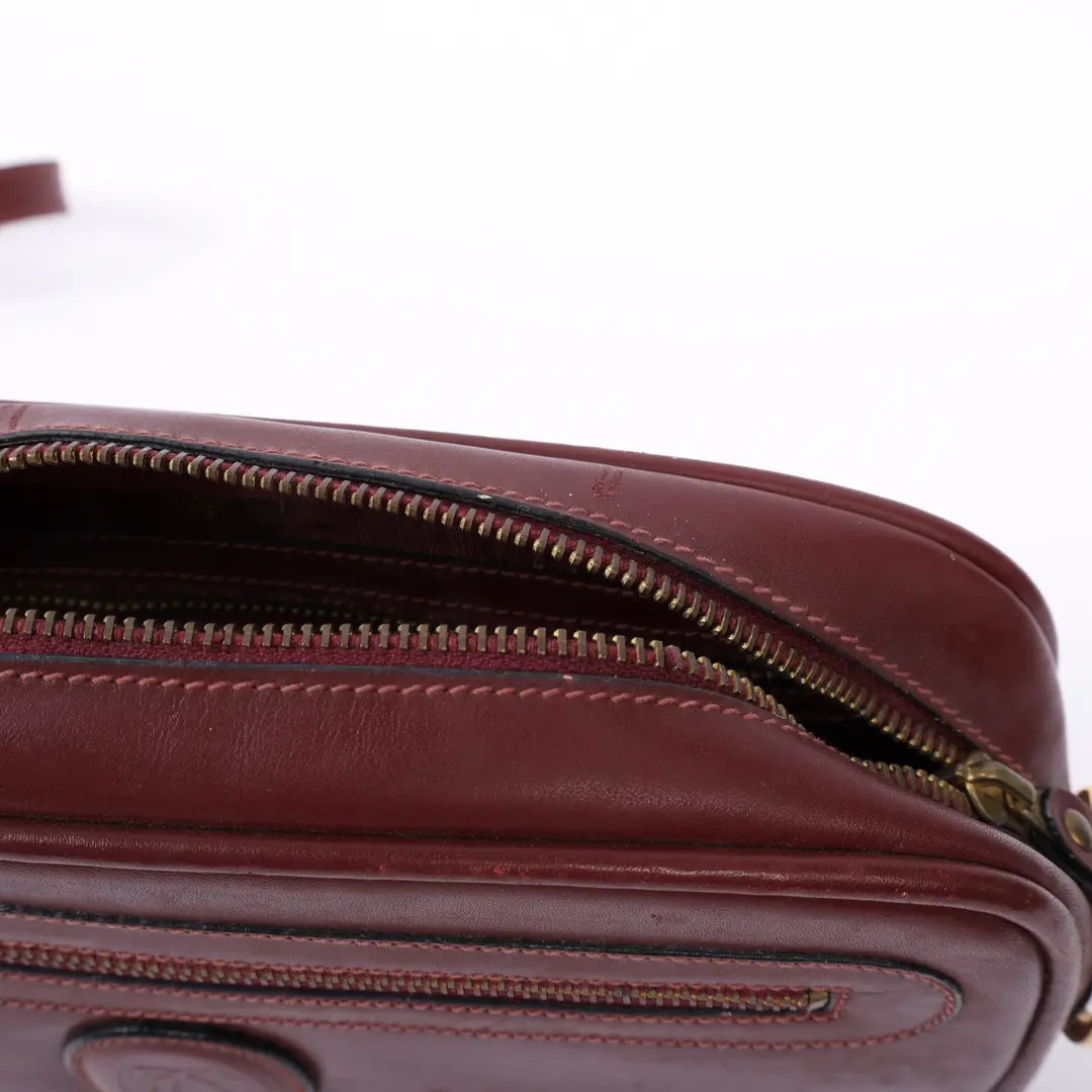 Cartier Must de Cartier Burgundy Leather Shoulder Bag