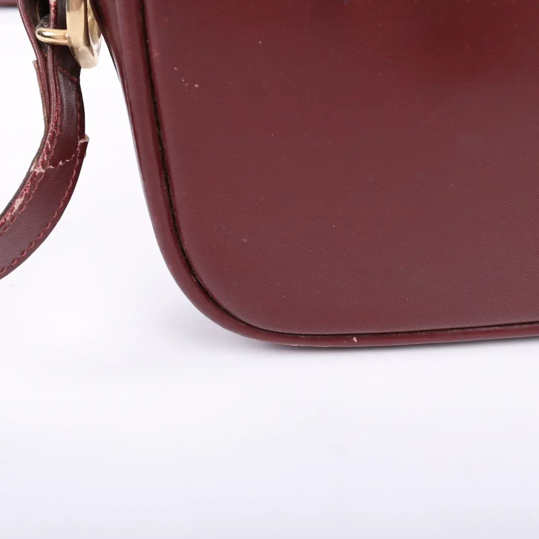 Cartier Must de Cartier Burgundy Leather Shoulder Bag