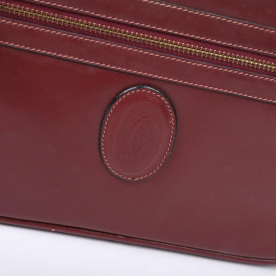 Cartier Must de Cartier Burgundy Leather Shoulder Bag