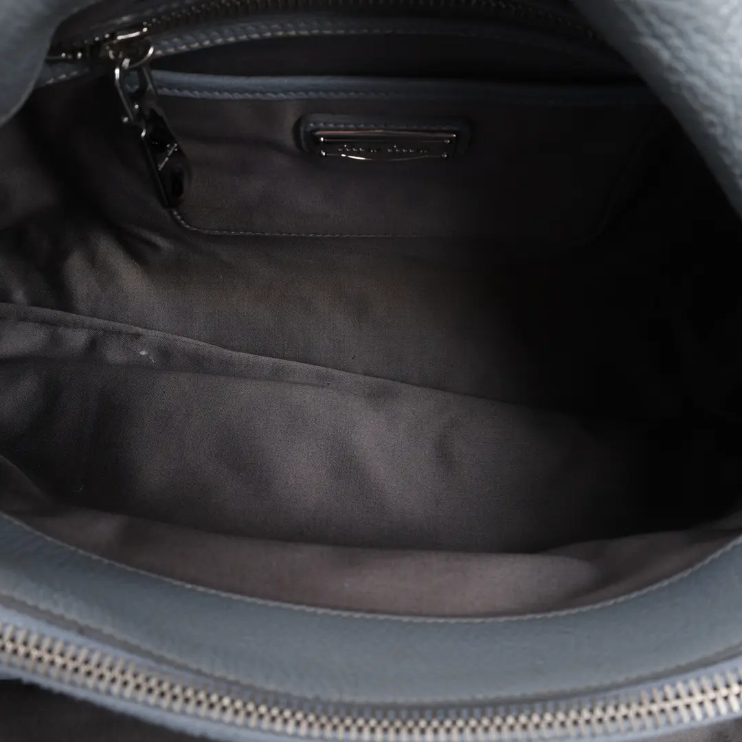 Miu Miu Blue Pebbled Leather Satchel Handbag