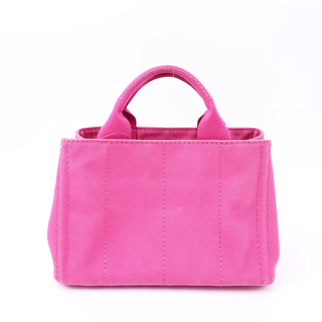 Prada Canapa Tote Pink Canvas Mini Tote Bag