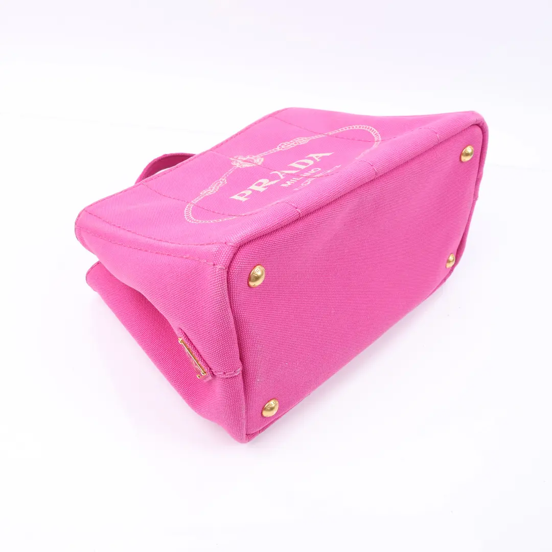 Prada Canapa Tote Pink Canvas Mini Tote Bag
