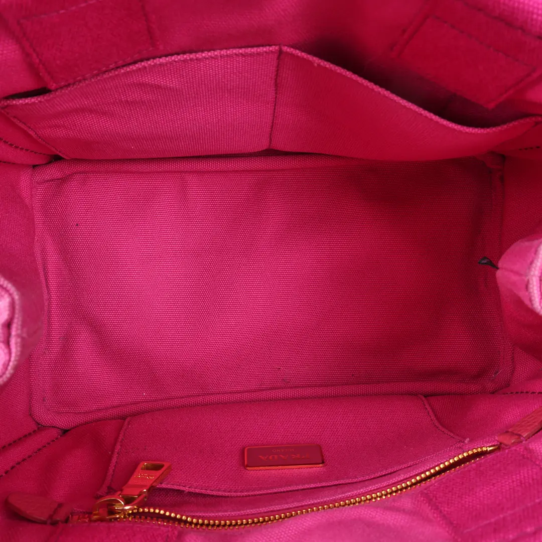 Prada Canapa Tote Pink Canvas Mini Tote Bag