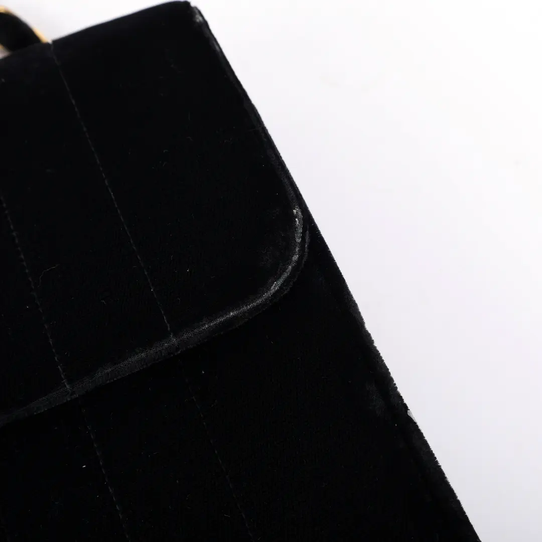 Chanel Classic Flap Black Velvet Shoulder Bag