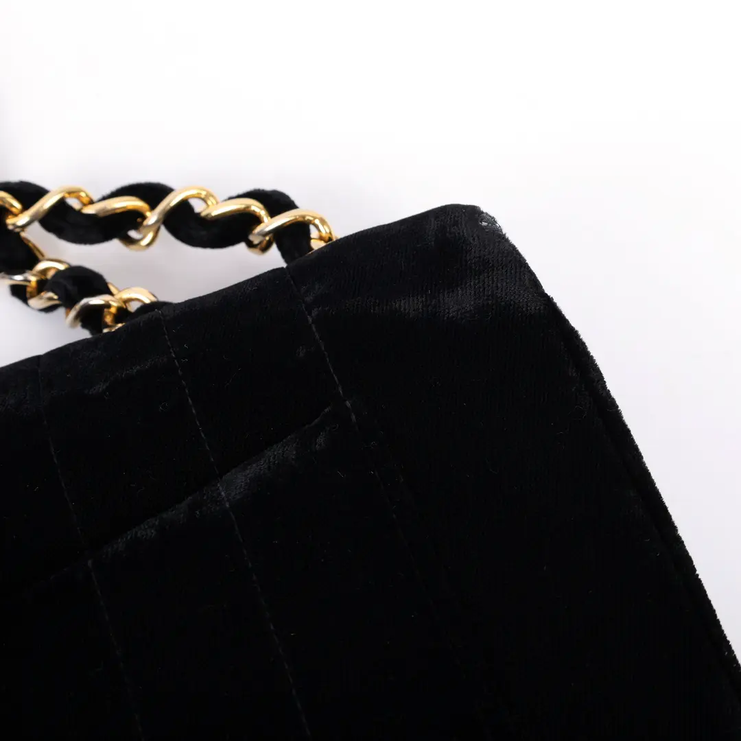 Chanel Classic Flap Black Velvet Shoulder Bag
