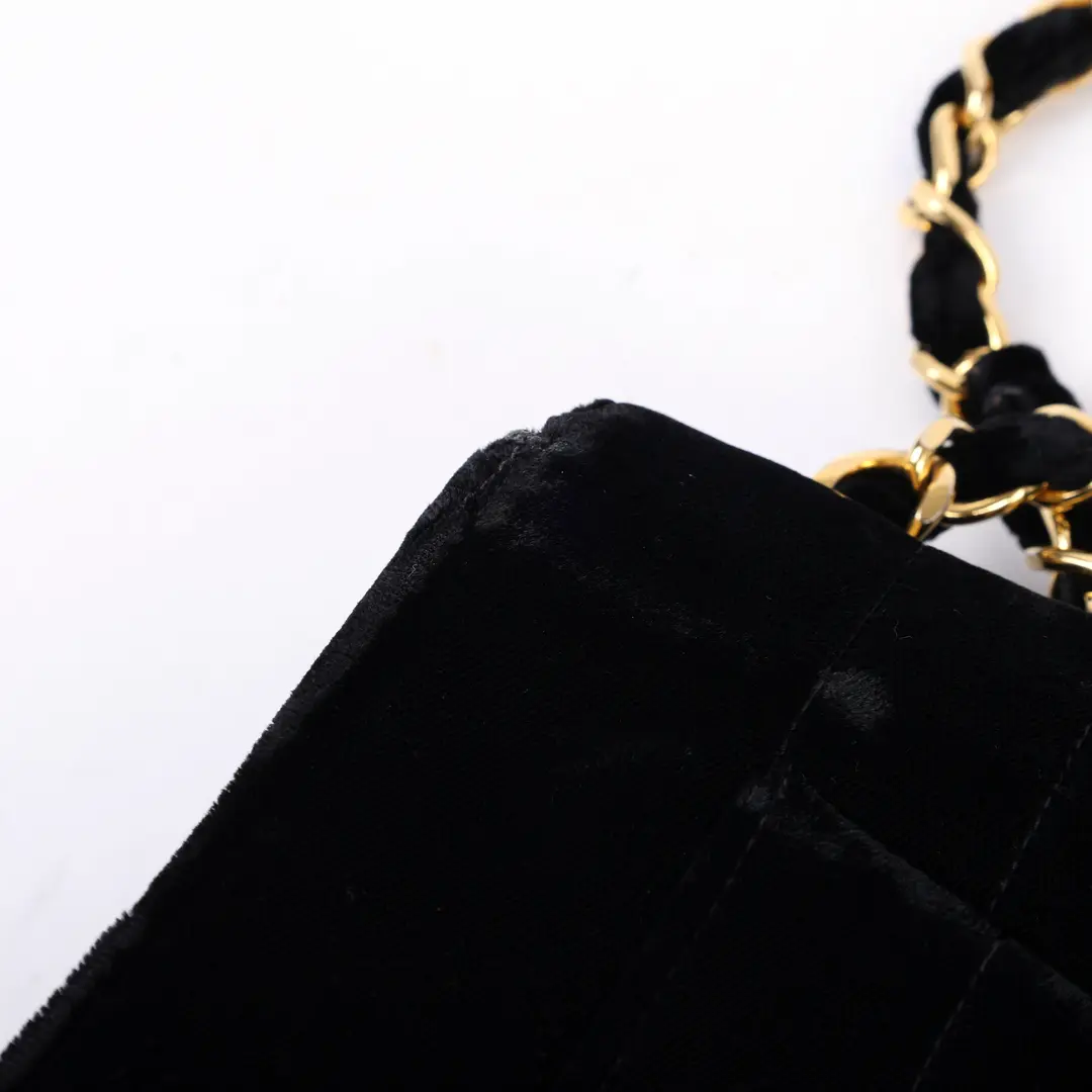 Chanel Classic Flap Black Velvet Shoulder Bag