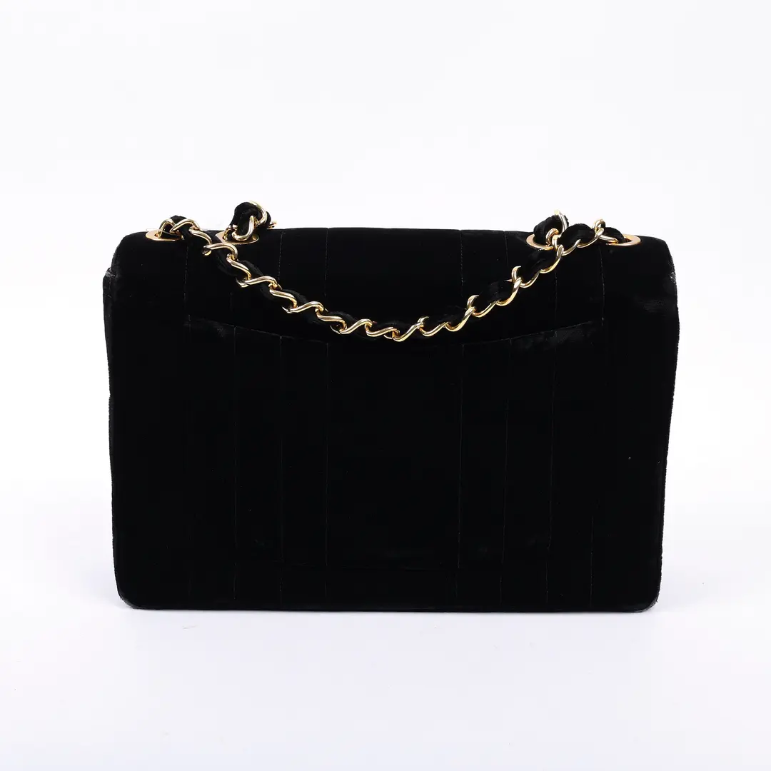 Chanel Classic Flap Black Velvet Shoulder Bag