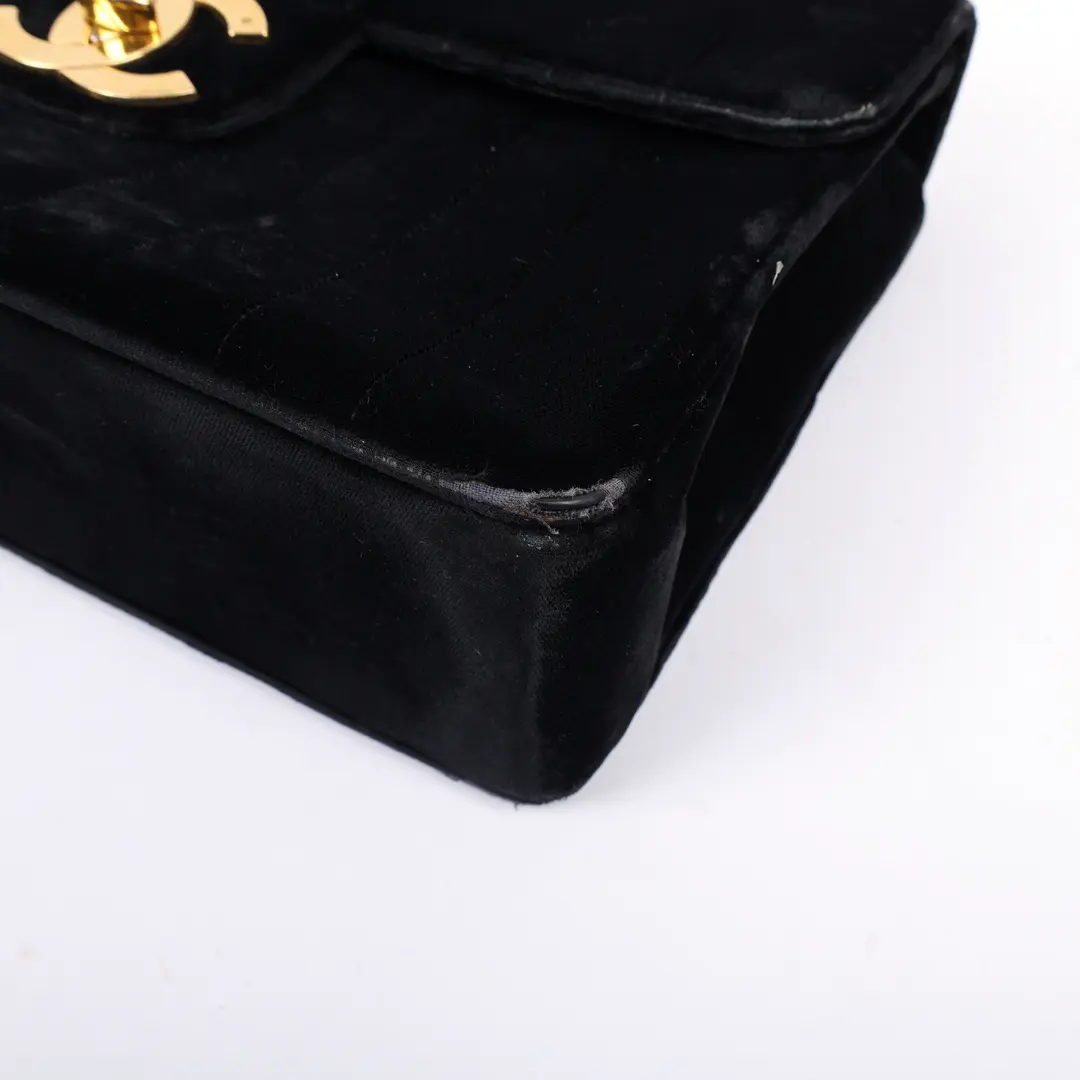 Chanel Classic Flap Black Velvet Shoulder Bag