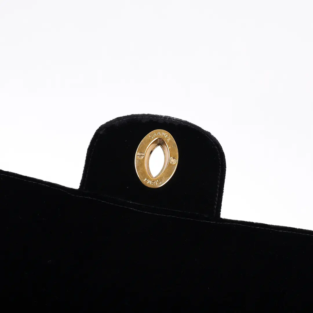 Chanel Classic Flap Black Velvet Shoulder Bag