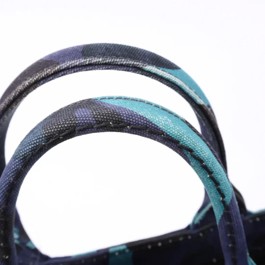 Prada Canapa Tote Blue Camouflage Canvas Mini Tote Bag