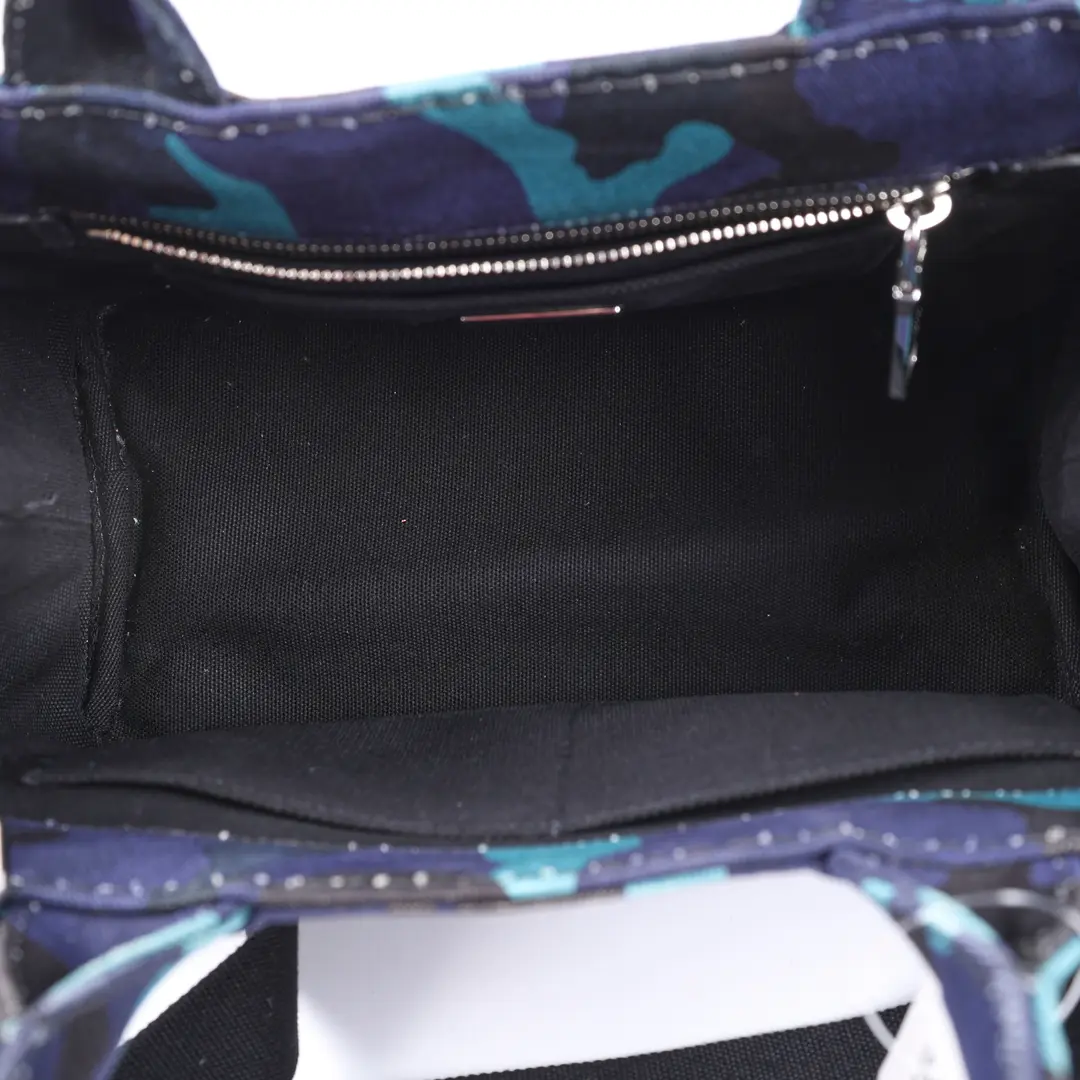 Prada Canapa Tote Blue Camouflage Canvas Mini Tote Bag