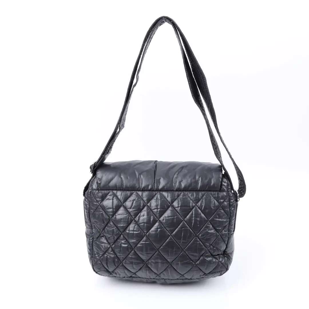 Chanel Coco Cocoon Black Quilted Nylon Messenger Bag