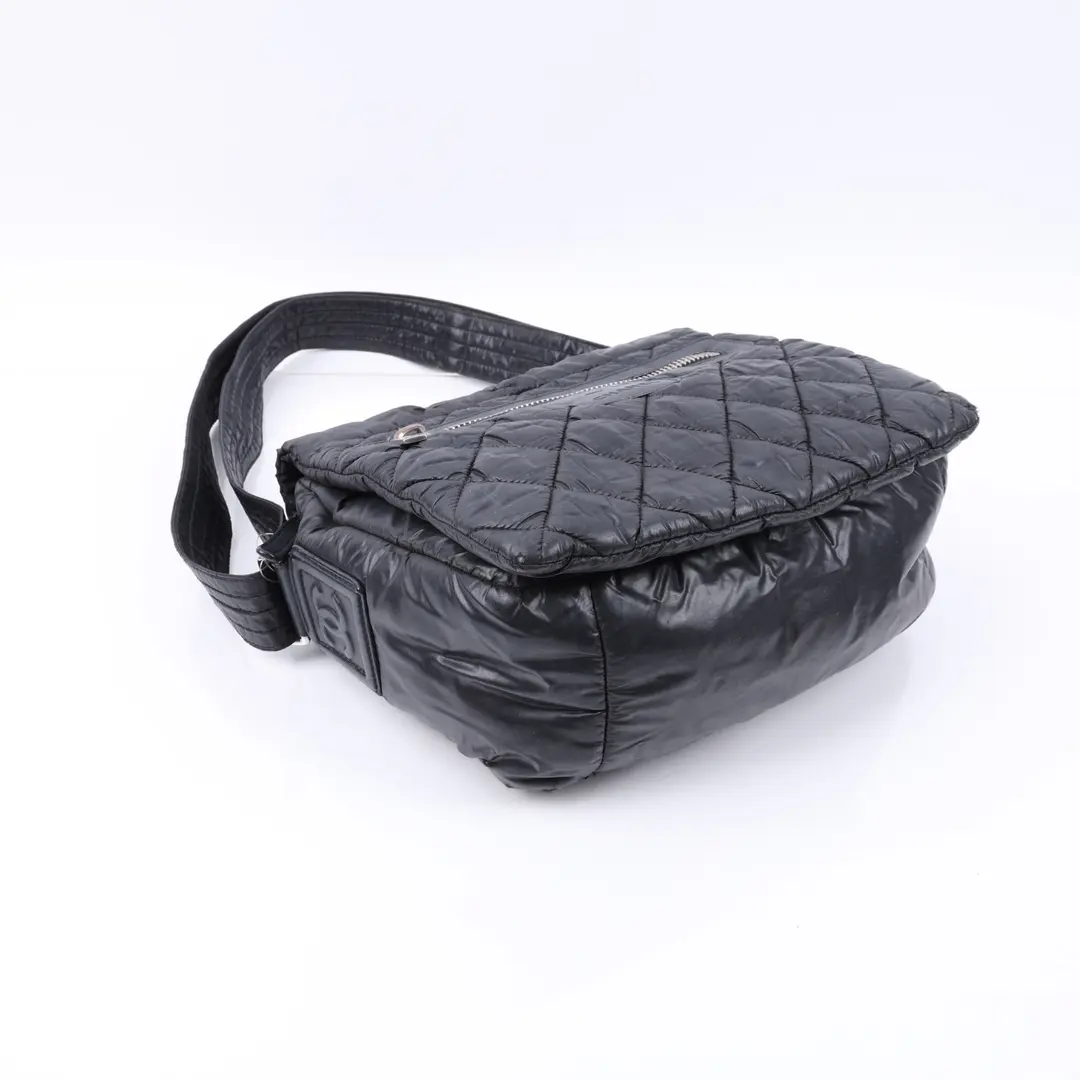 Chanel Coco Cocoon Black Quilted Nylon Messenger Bag