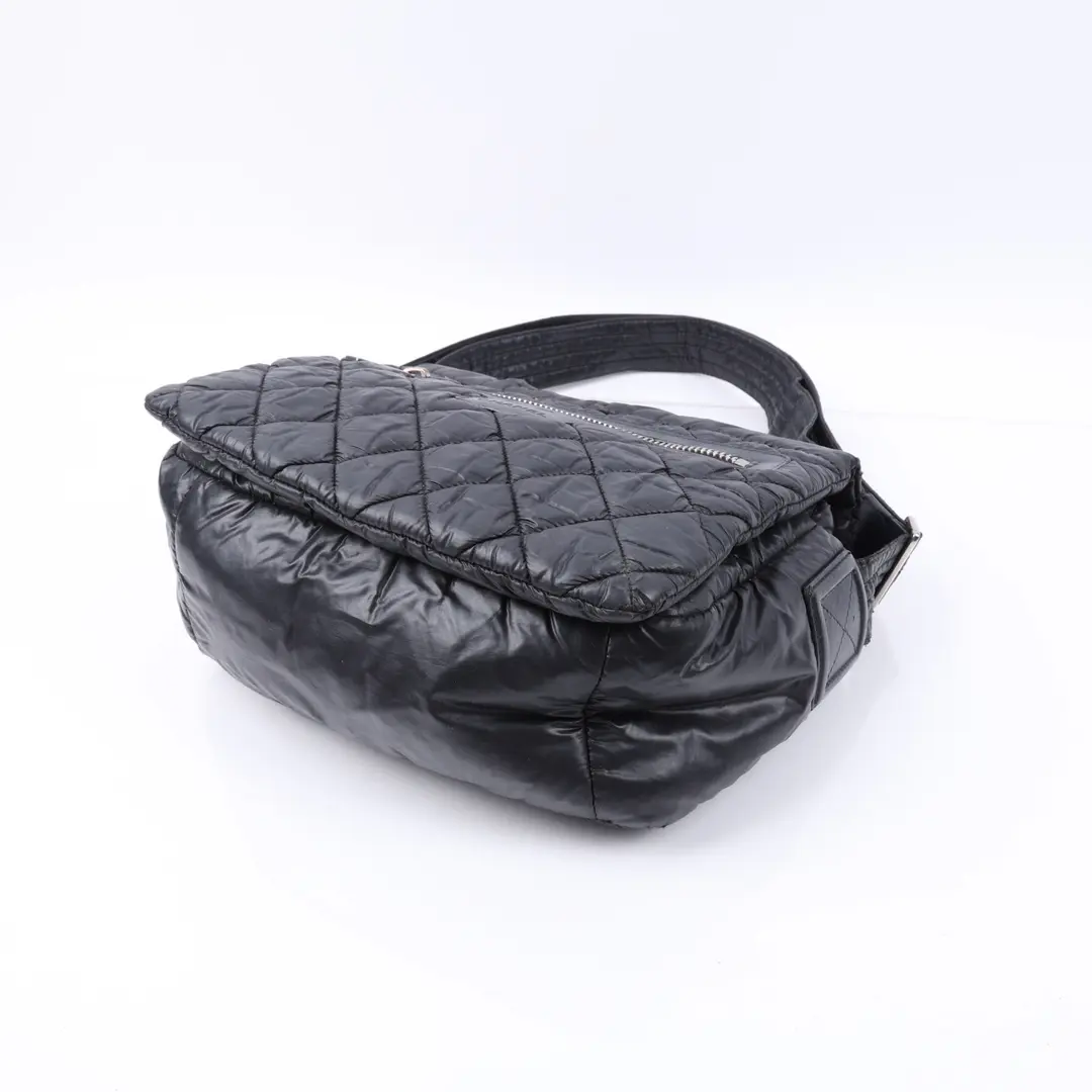 Chanel Coco Cocoon Black Quilted Nylon Messenger Bag