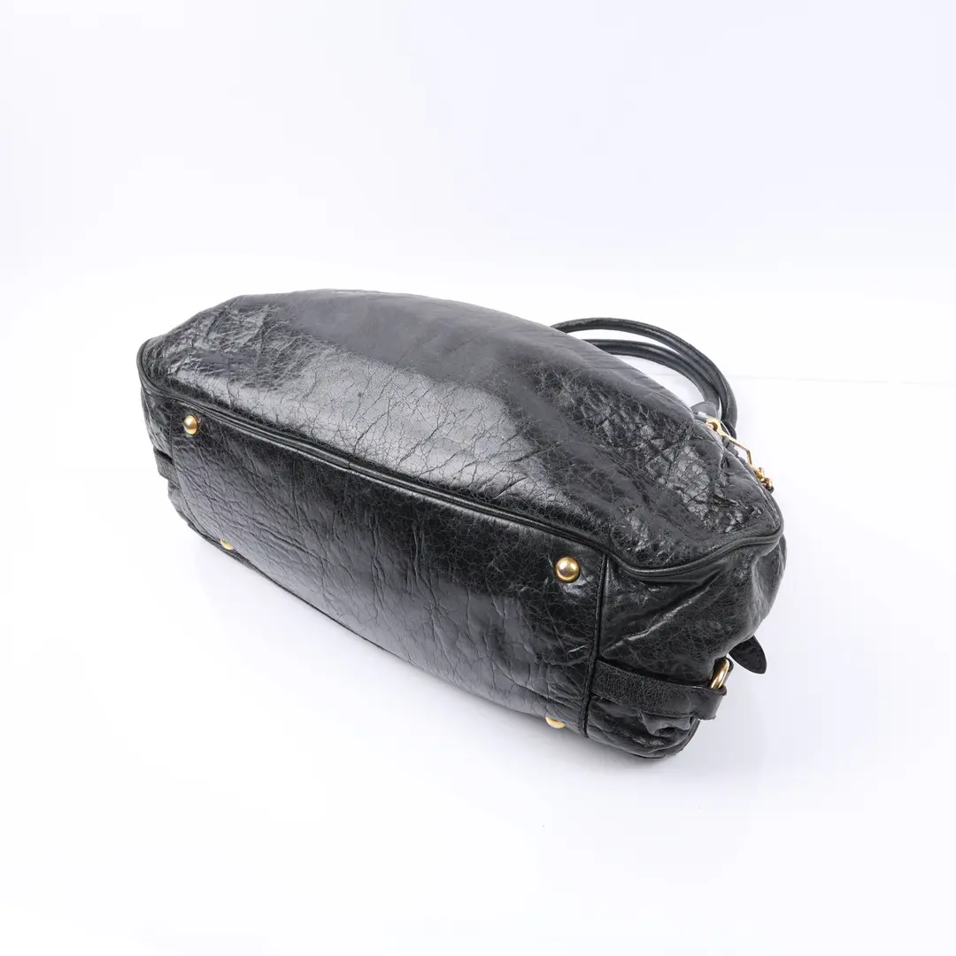 Miu Miu Vitello Lux Black Leather Shoulder Bag