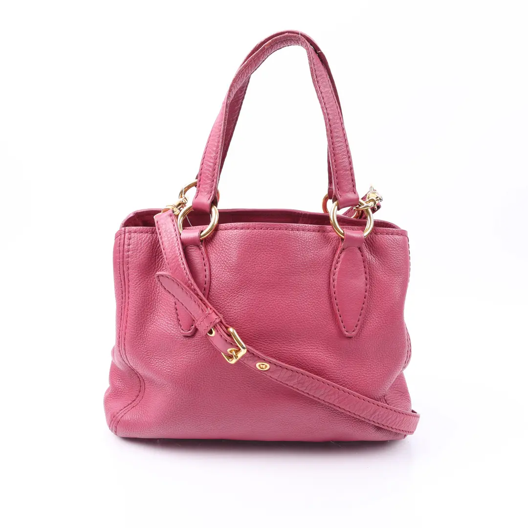 Miu Miu Vitello Phenix Pink Leather Shoulder Bag