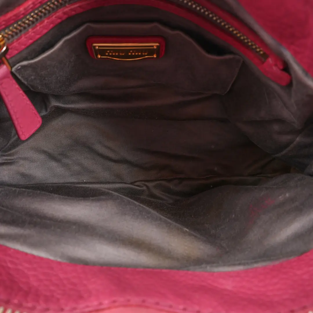 Miu Miu Vitello Phenix Pink Leather Shoulder Bag