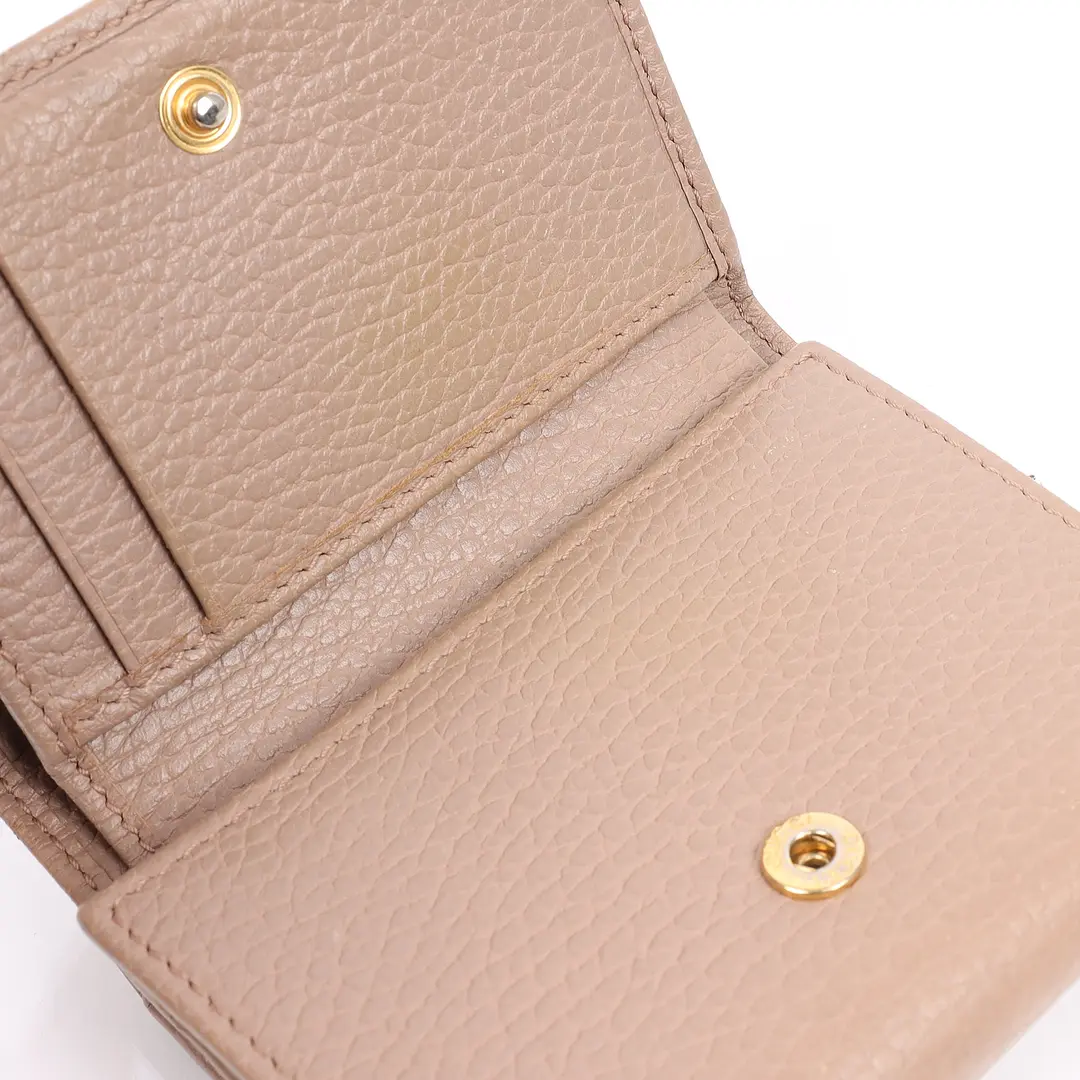 Gucci GG Marmont Beige Leather Wallet