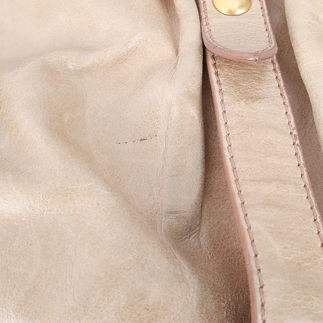 Miu Miu Coffer Beige Vitello Lux Leather Satchel Bag