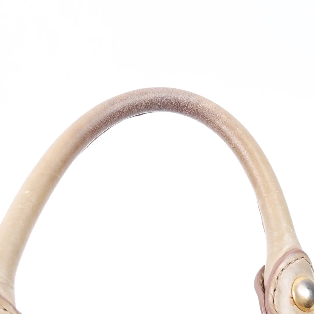 Miu Miu Coffer Beige Vitello Lux Leather Satchel Bag