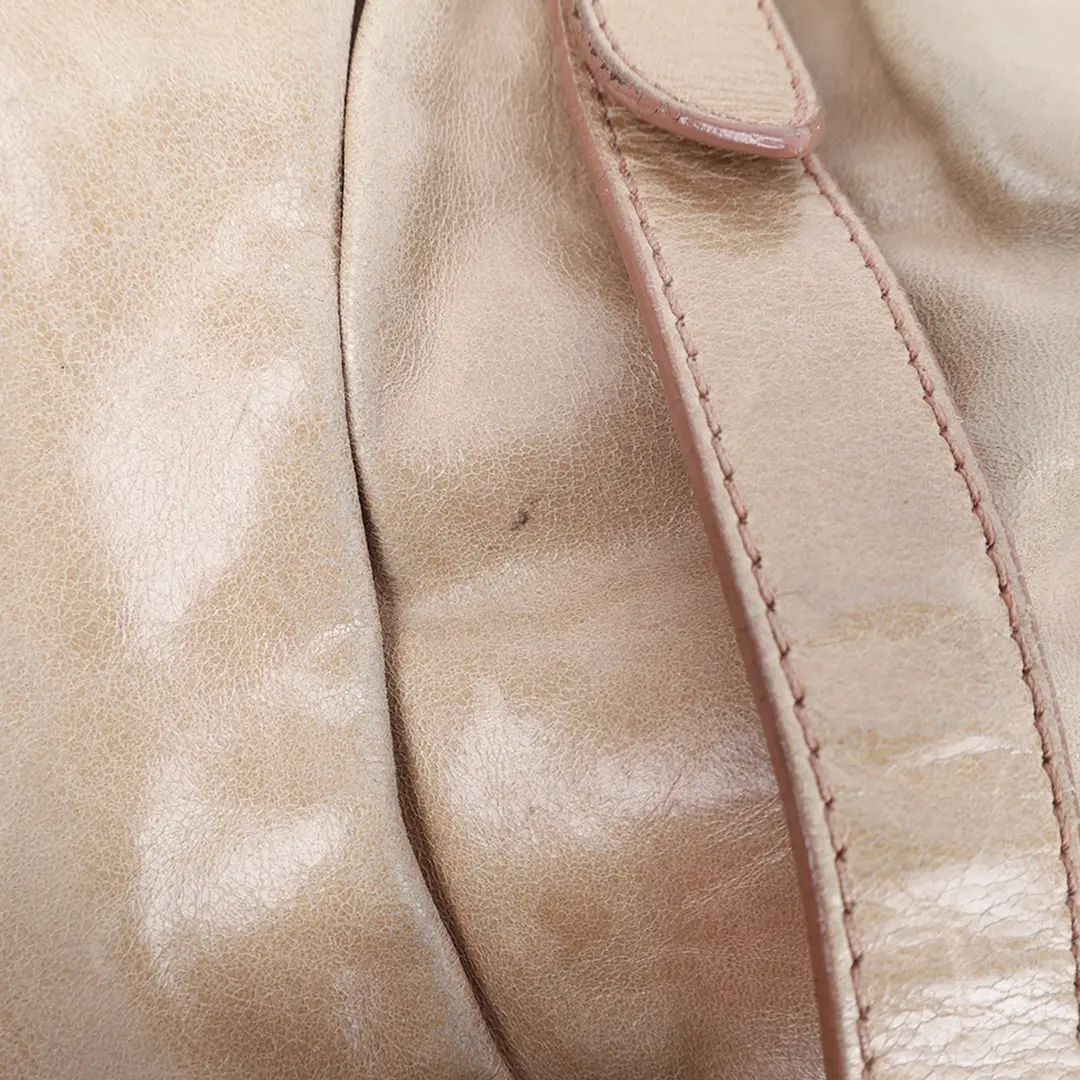Miu Miu Coffer Beige Vitello Lux Leather Satchel Bag