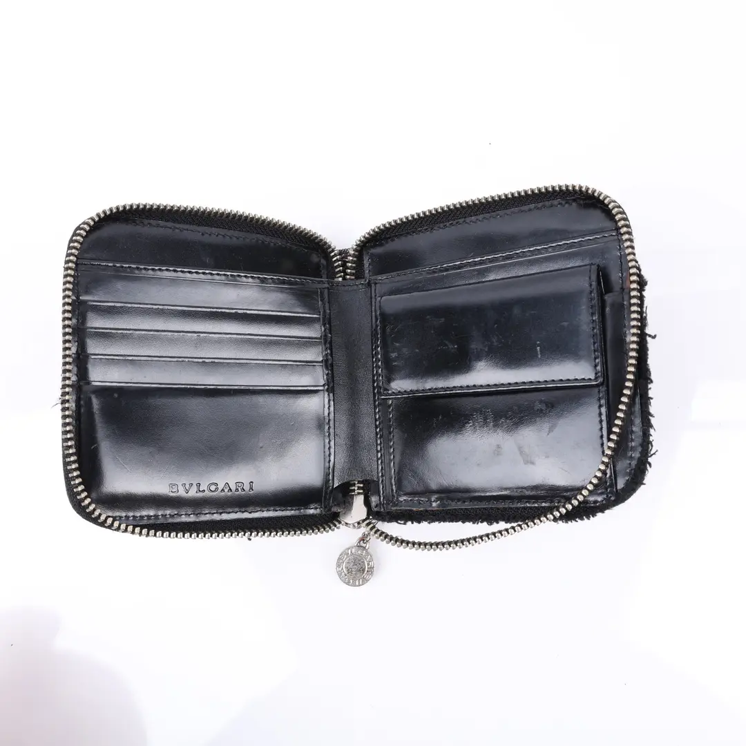 Bvlgari Logomania Black Canvas Wallet