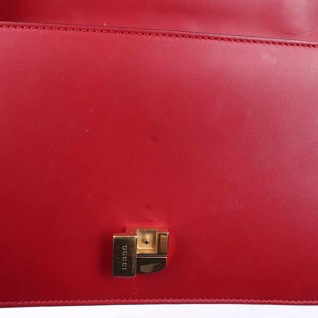 Gucci Sylvie Red Leather Shoulder Bag