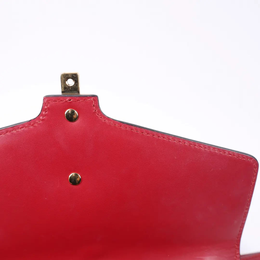 Gucci Sylvie Red Leather Shoulder Bag