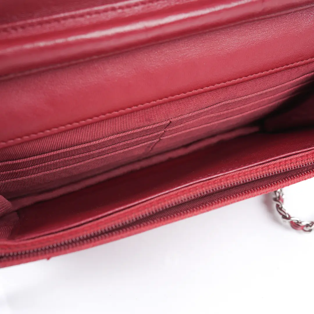 Chanel Wallet on Chain Red Lambskin Shoulder Bag