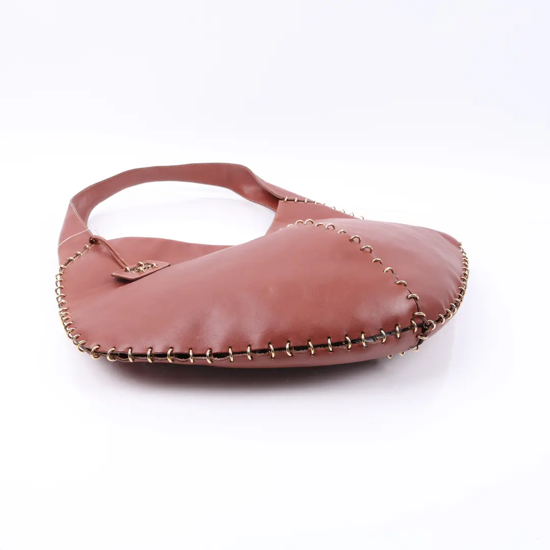 Loewe Laced Hobo Brown Leather Shoulder Bag