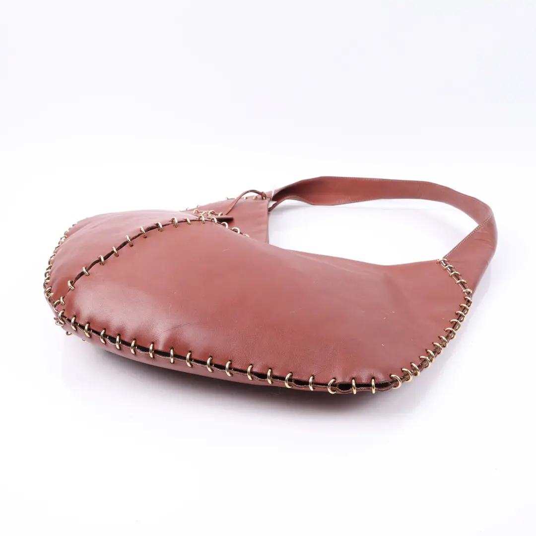 Loewe Laced Hobo Brown Leather Shoulder Bag
