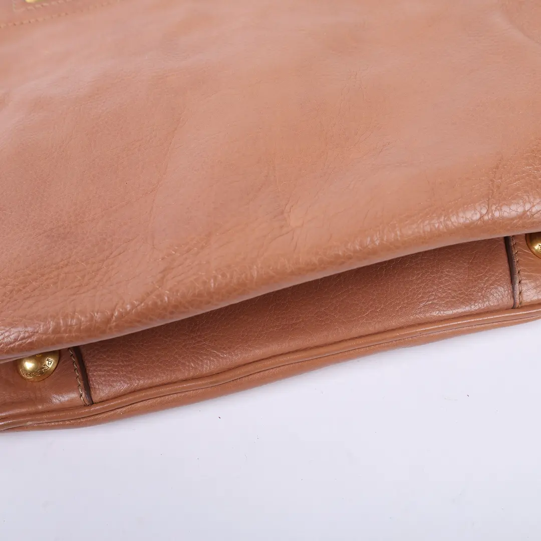 Prada Soft Leather Brown Tote Bag