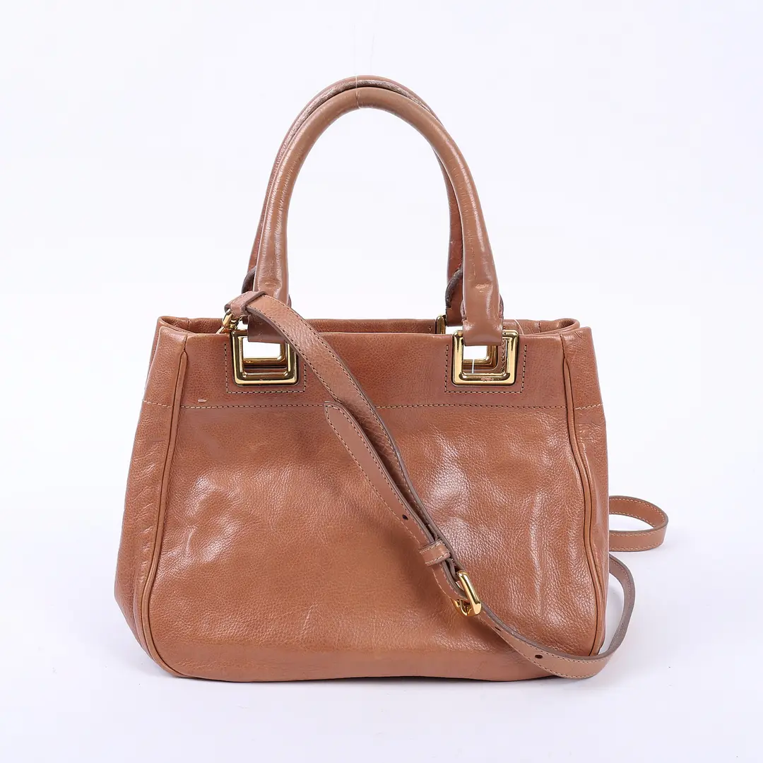 Prada Soft Leather Brown Tote Bag