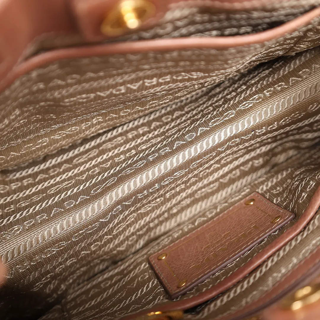 Prada Soft Leather Brown Tote Bag