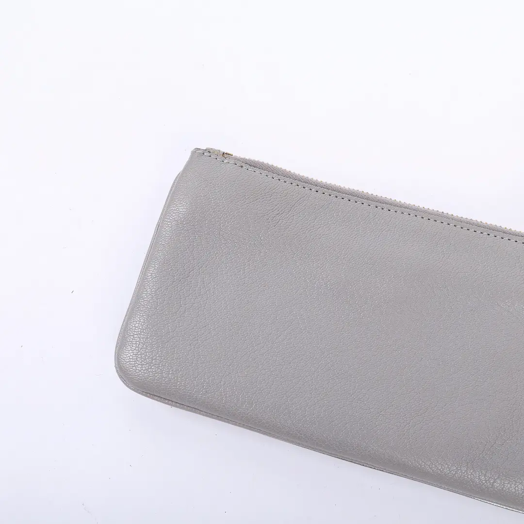 Miu Miu Pochette Silver Distressed Leather Shoulder Bag