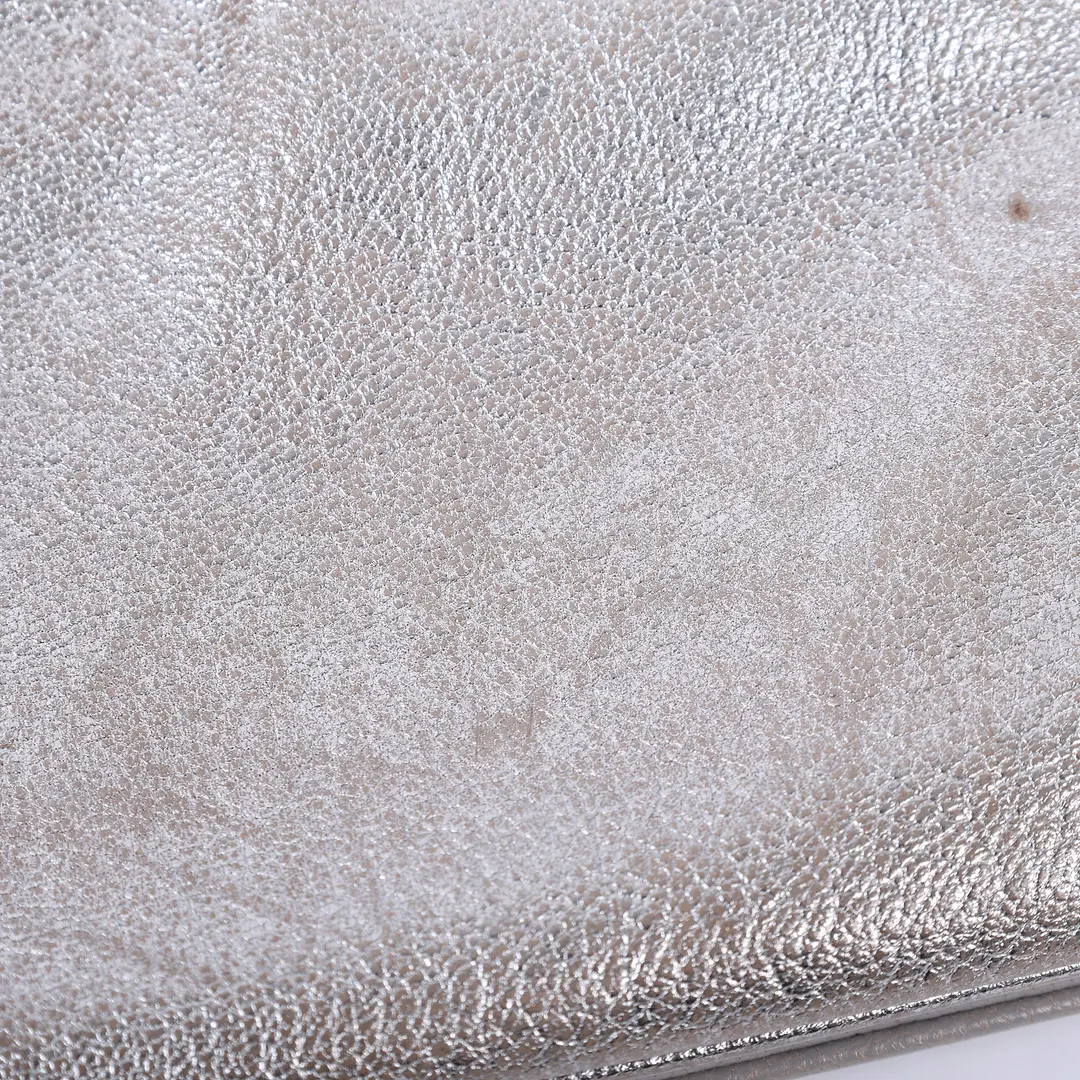 Miu Miu Pochette Silver Distressed Leather Shoulder Bag