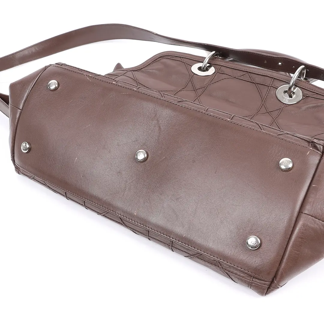 Dior Diorissimo Brown Cannage Leather Handbag