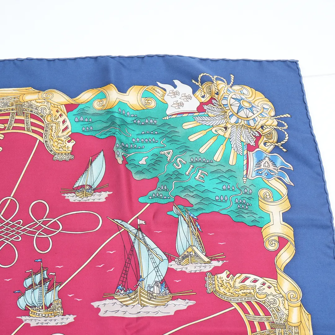 Hermes Voiles de Lumiere Red Silk 90 Scarf
