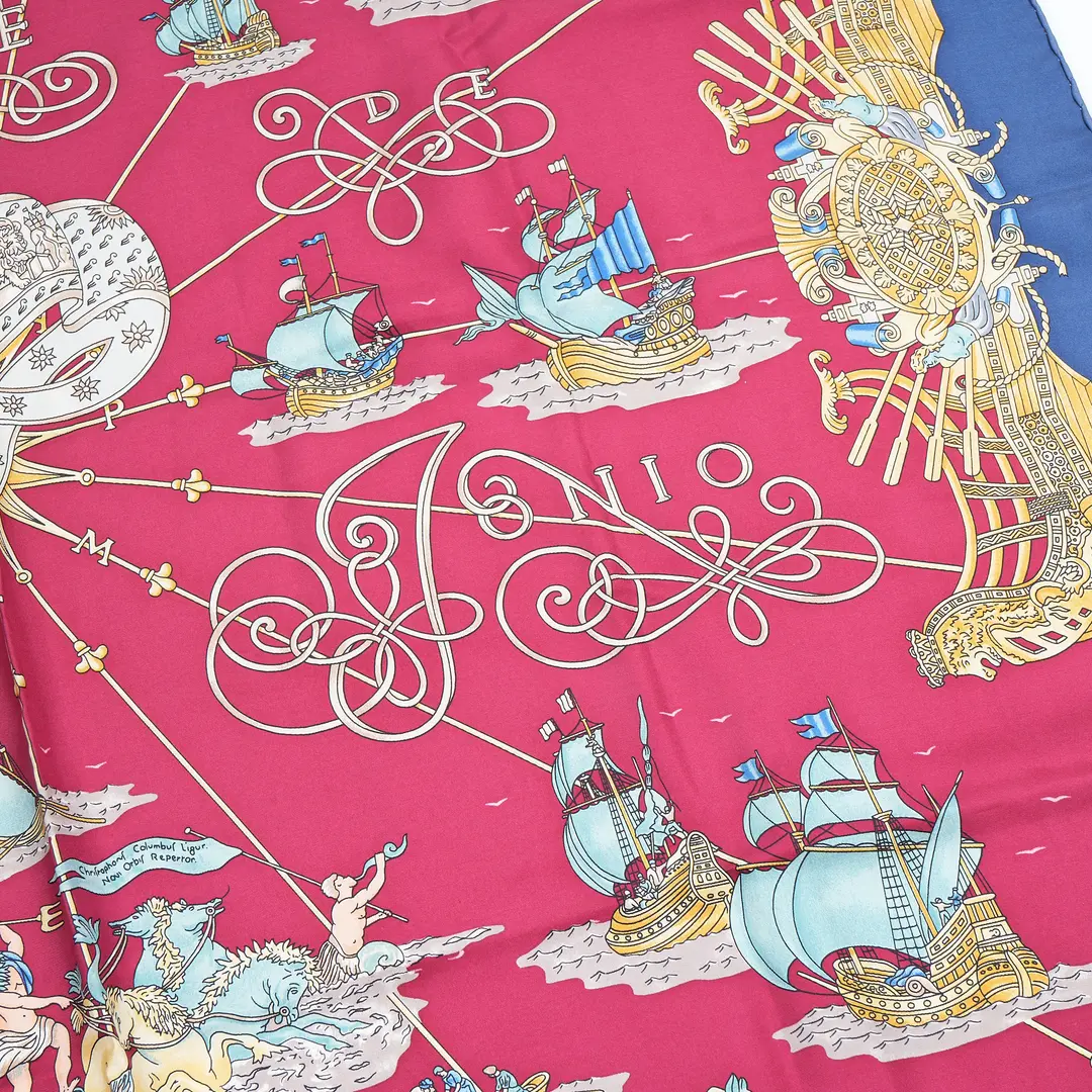 Hermes Voiles de Lumiere Red Silk 90 Scarf