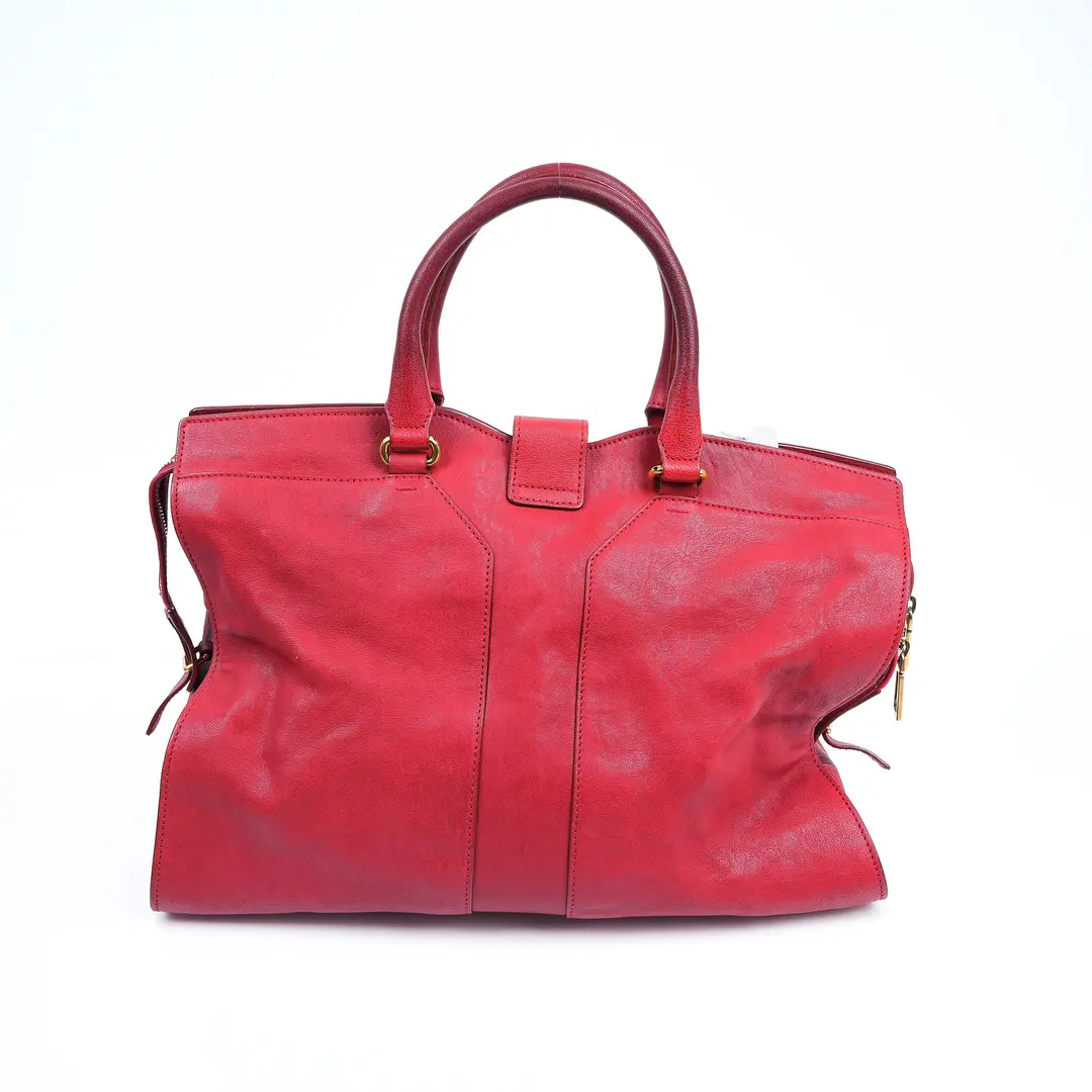 Yves Saint Laurent Cabas Chyc Red Leather Top Handle Bag