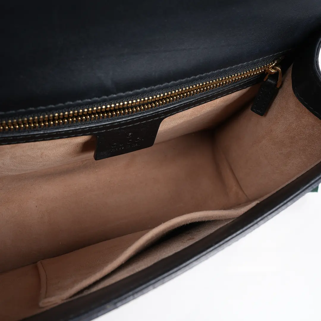 Gucci Sylvie Black Leather Small Shoulder Bag