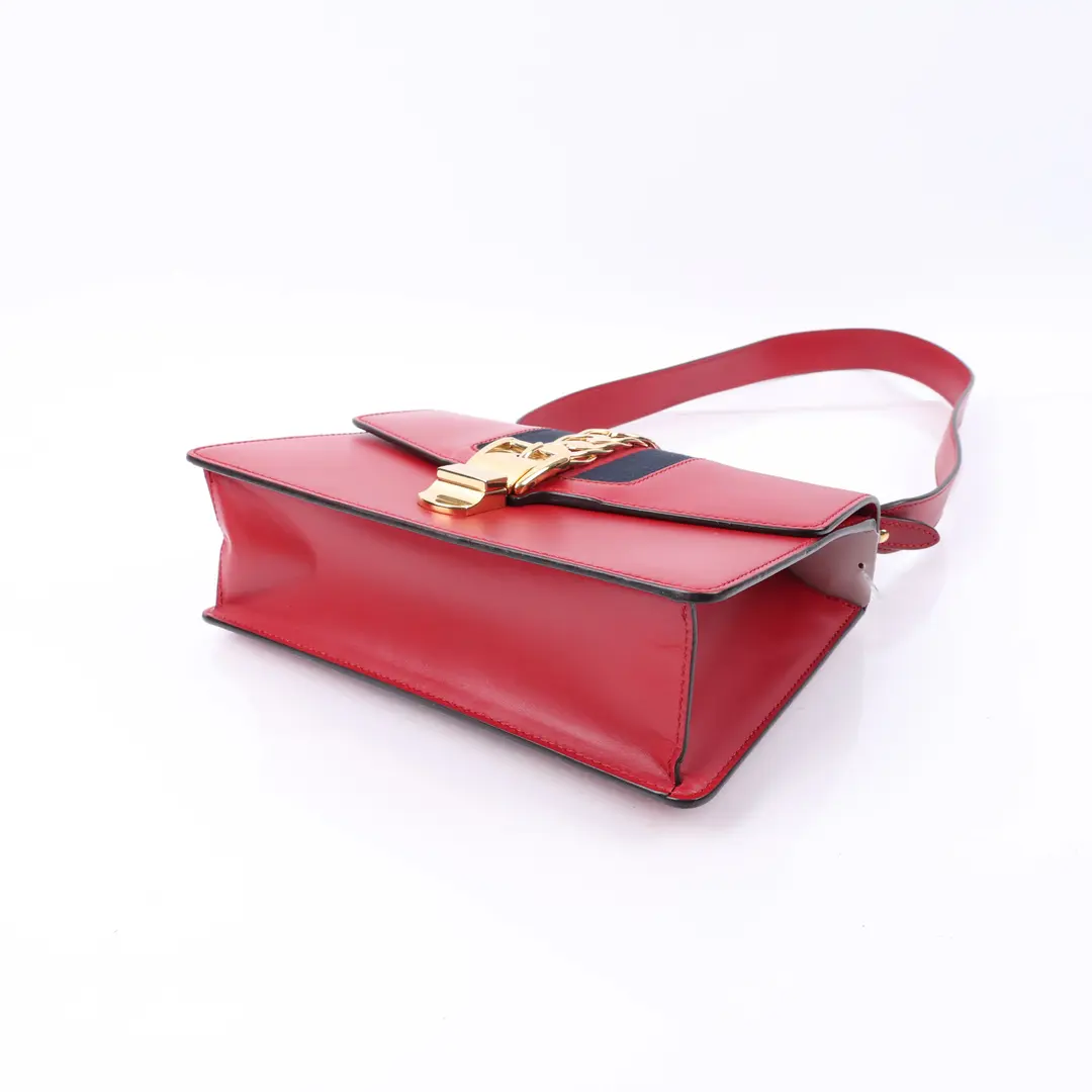 Gucci Sylvie Red Leather Shoulder Bag