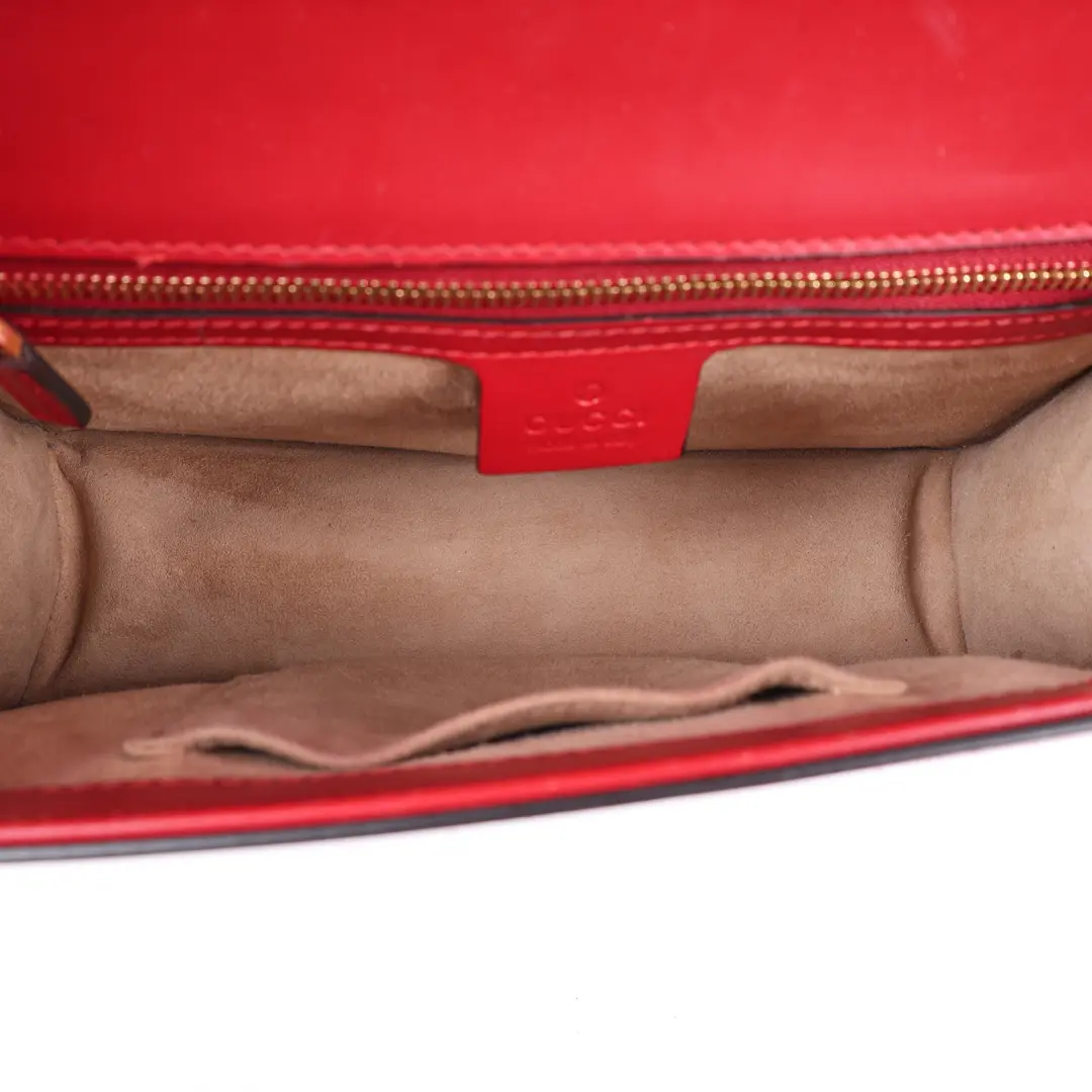 Gucci Sylvie Red Leather Shoulder Bag