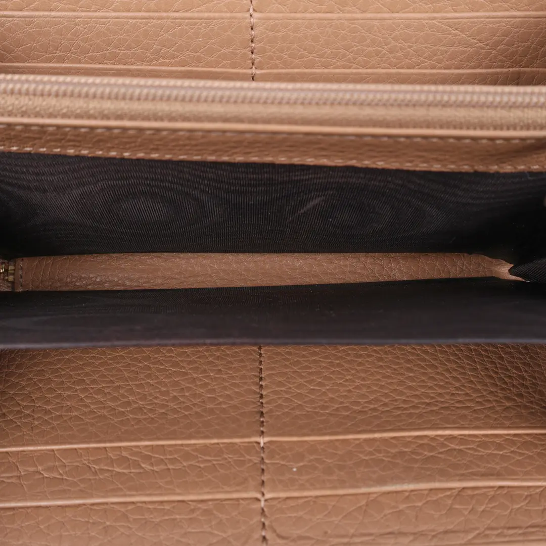 Gucci Bamboo Zippy Beige Leather Wallet
