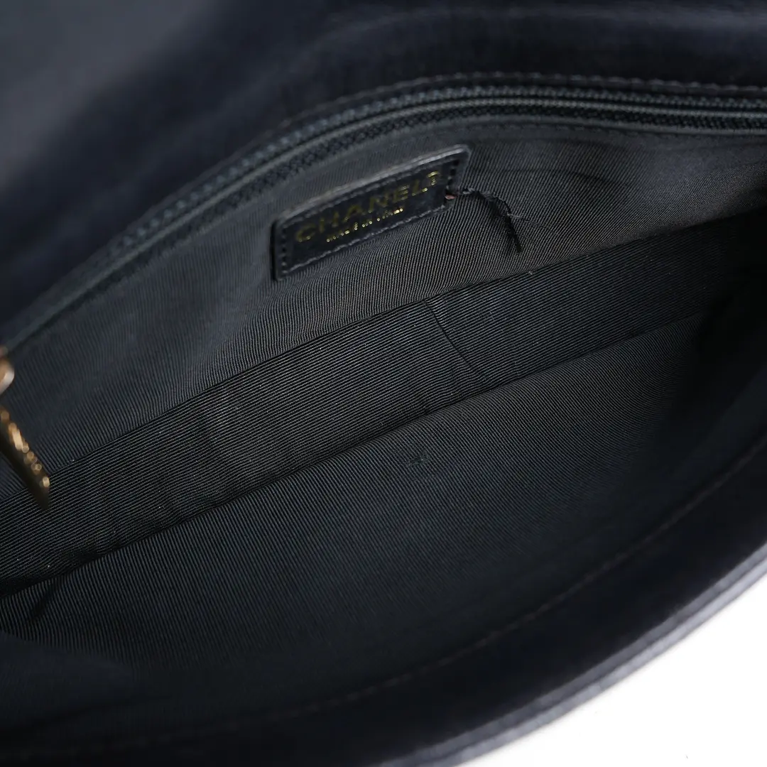 Chanel Chocolate Bar Black Leather Shoulder Bag