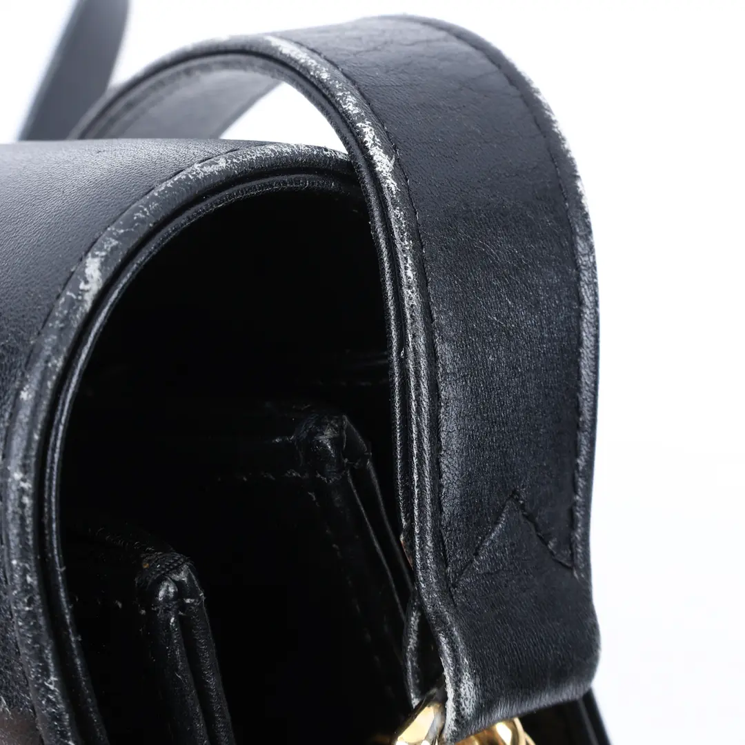 Celine Horse Carriage Black Leather Shoulder Bag
