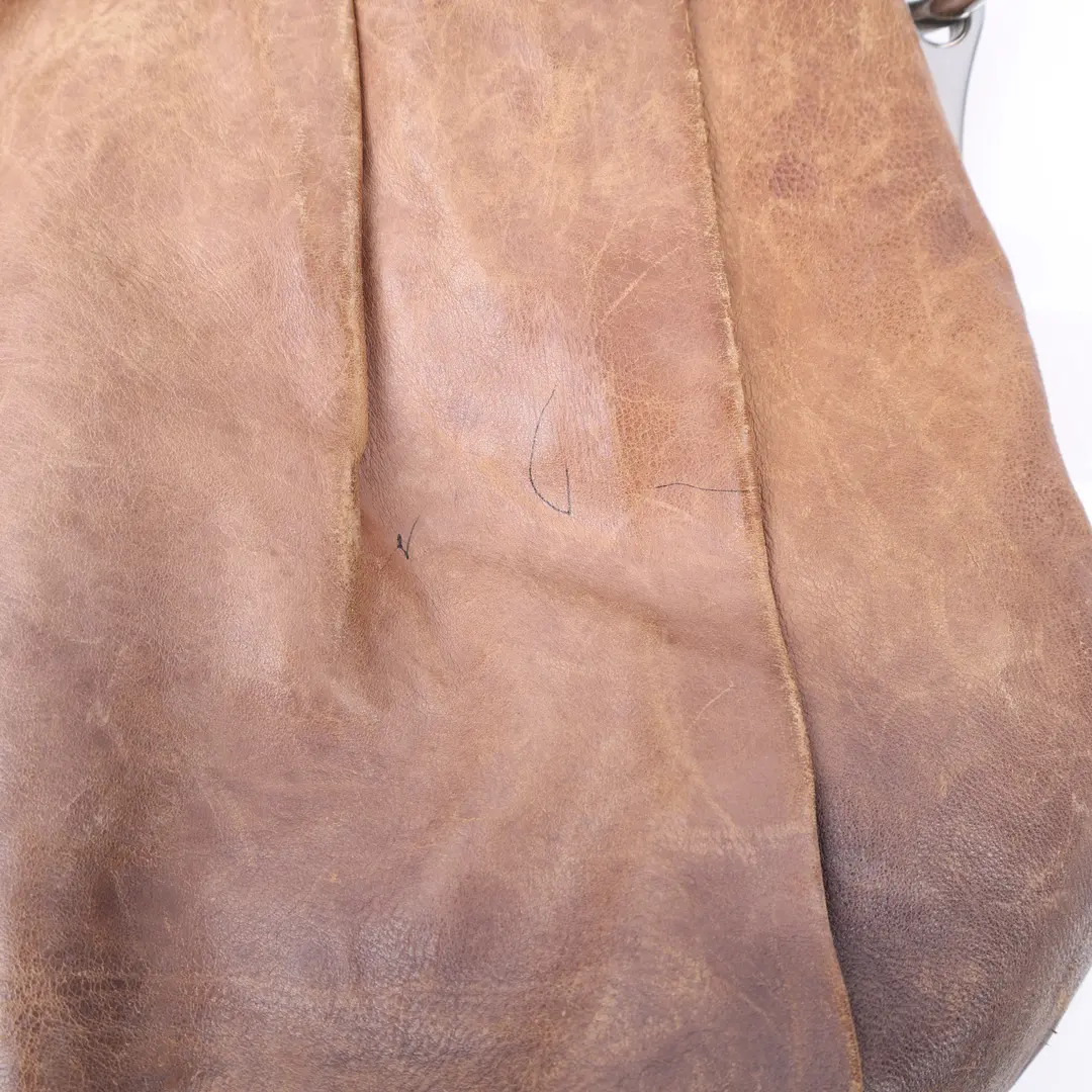 Prada Pleated Hobo Brown Leather Shoulder Bag