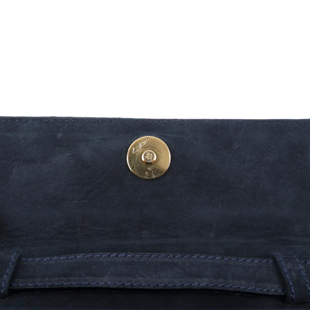 Salvatore Ferragamo Vara Bow Blue Suede Shoulder Bag