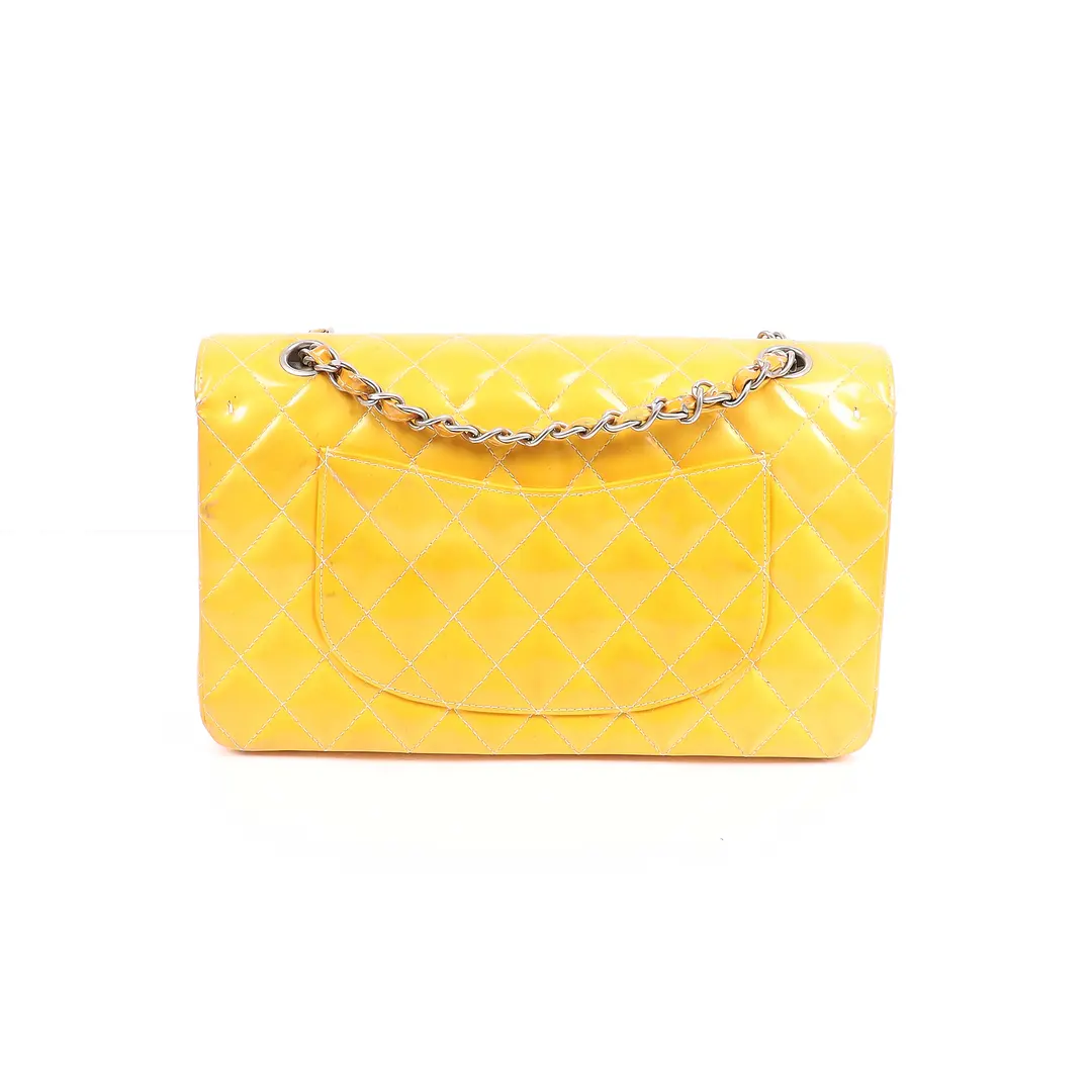 Chanel Classic Flap Yellow Patent Leather Shoulder Bag